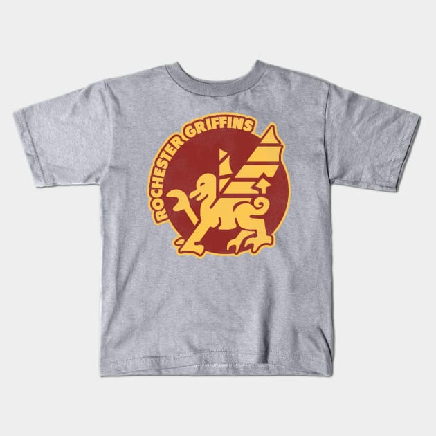 Defunct Rochester Griffins Lacrosse Team Kids T-Shirt by Defunctland